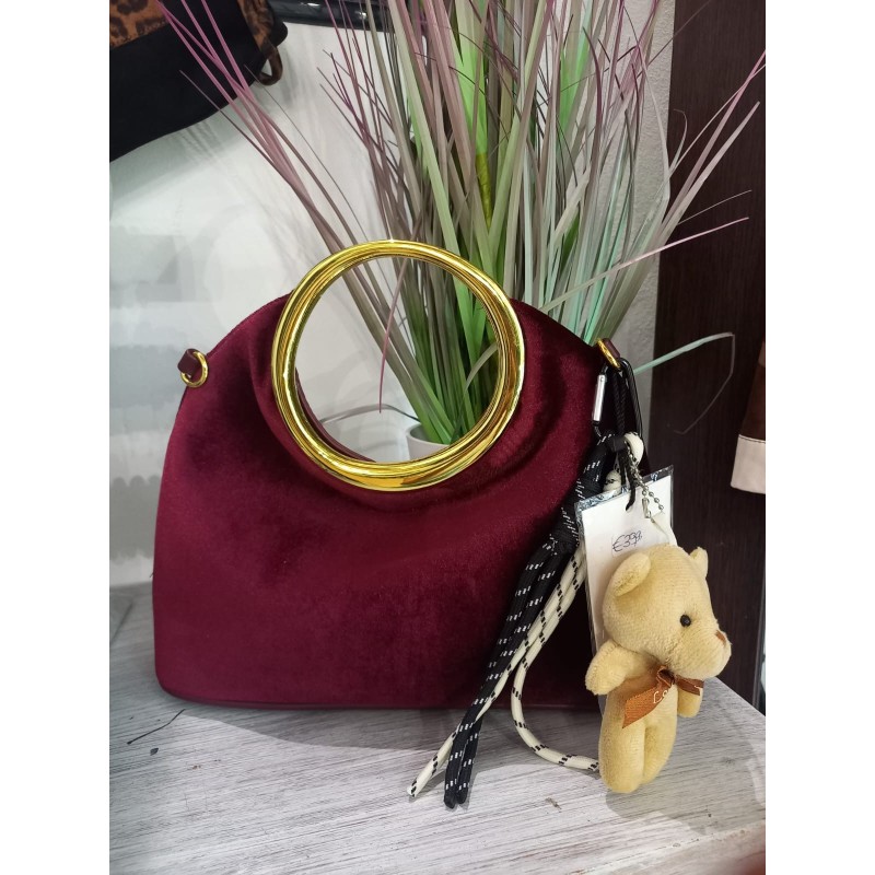 Pochette velluto con tracolla