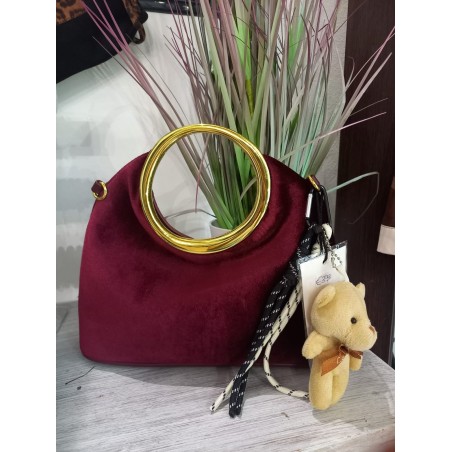 Pochette velluto con tracolla